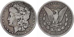 Coins USA Dollar, silver, 1895, morgan ... 