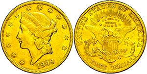 Coins USA 20 Dollars, Gold, 1899, freedom ... 
