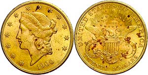 Coins USA 20 Dollars Gold, 1900, ... 