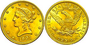 Coins USA 10 Dollars, Gold, 1901, ... 