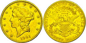 Coins USA 20 Dollars, Gold, 1901, San ... 