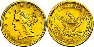 Coins USA 2 + Dollars, Gold, 1906, ... 