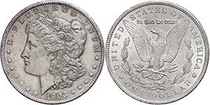 Coins USA Dollar, silver, 1903, morgan ... 