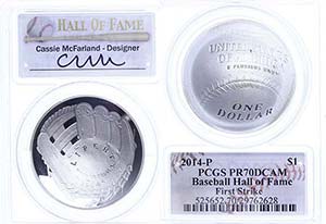 Coins USA 1 Dollar, 2014, P, baseball Hall ... 