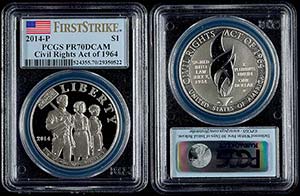 Coins USA 1 Dollar, 2014, P, Civil Rights ... 