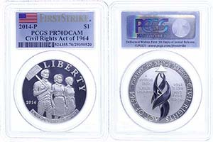 Coins USA Dollar, 2014, P, Civil Rights Act, ... 