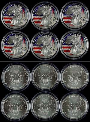 Coins USA Set to 6 x 1 Dollar, 2014, Silver ... 