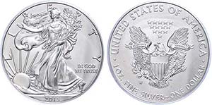 USA Dollar, 2015, W, Silver Eagle, in Slab ... 