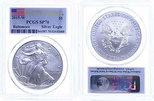 USA Dollar, 2015, W, Silver Eagle, in Slab ... 