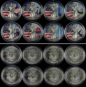Coins USA Set zun 8 x 1 Dollar, 2015, Silver ... 