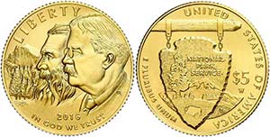 USA 5 Dollars, Gold, 2016, 100 Jahre ... 