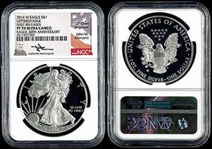 USA Dollar, 2016, W, Silver Eagle, in Slab ... 
