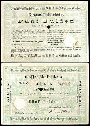 Banknoten Altdeutsche Staaten Württemberg, ... 