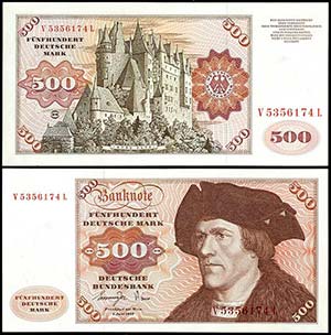 Geldscheine Deutsche Bundesbank 500 Deutsche ... 