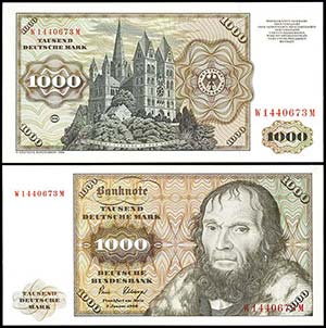 Geldscheine Deutsche Bundesbank 1000 ... 