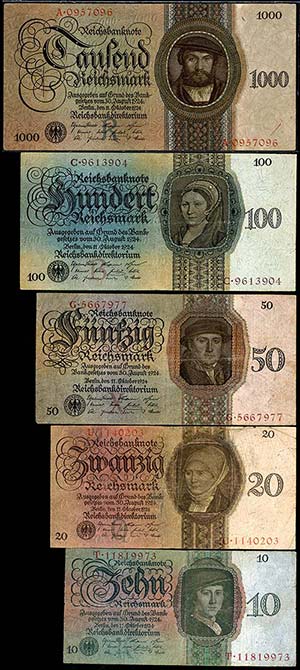 Collections of Paper Money German Reichsbank ... 