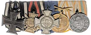 German Service Ribbons up to 1933 Medal ... 