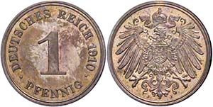 Kleinmünzen 1871-1922 1 Pfennig, 1910, J, ... 