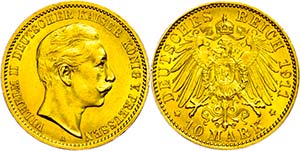 Prussia 10 Mark, 1911, Wilhelm II., ... 