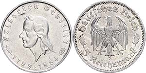 Münzen Drittes Reich 5 Reichsmark, 1934, ... 
