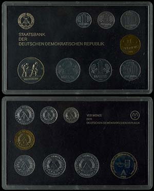 DDR Kursmünzensätze 1 Pfennig bis 2 Mark, ... 