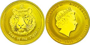 Australien 100 Dollars, Gold, 2010, Year of ... 
