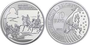 Belgium 10 Euro, 2015, 200 years battle by ... 