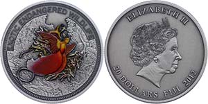 Fiji 20 Dollars, 2014, bird of paradise, 2 ... 