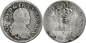 Frankreich 20 Sols, 1720, Louis XV., Gadoury ... 