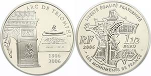 France 1, 5 Euro, 2006, 200 years arch of ... 