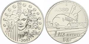 France 1, 5 Euro, 2007, European monetary ... 