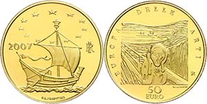 Italy 50 Euro, Gold, 2007, European art 5. ... 