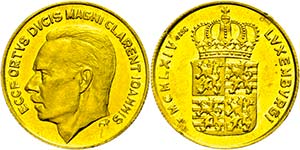 Luxemburg Goldmedaille (20 Francs), 1964, ... 