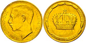 Luxembourg Gold medal (20 Franc), undated ... 