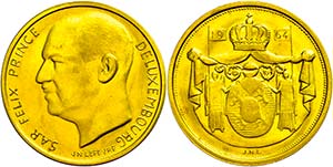 Luxemburg Goldmedaille (40 Francs), 1964, ... 