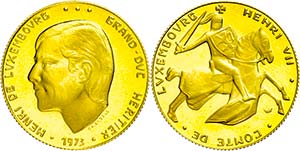 Luxemburg Goldmedaille (40 Francs), 1973, ... 