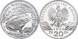 Poland 20 Zlotych, silver, 1998, fauna 5. ... 