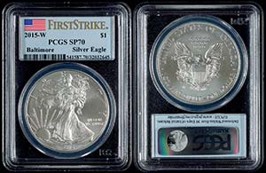 USA 1 Dollar, 2015, W, Silver Eagle, in Slab ... 