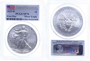 USA 1 Dollar, 2015, W, Silver Eagle, in Slab ... 
