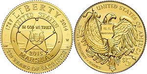 Coins USA 5 Dollars, Gold, 2015, 225 years ... 