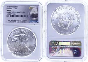 Coins USA 1 Dollar, 2016, Silver eagle, in ... 
