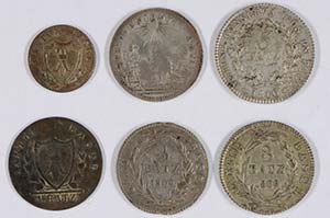 Europe Switzerland, Basle, lot from 6 coins: ... 