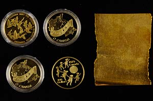 Sammlungen Goldmünzen KANADA, 4 x 100 ... 