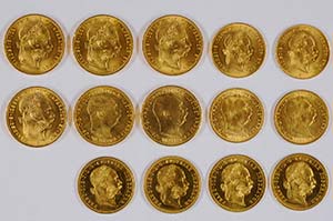 Sammlungen Goldmünzen ÖSTERREICH, Lot von ... 