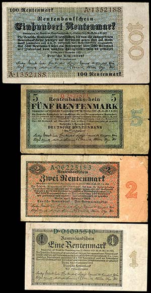 Sammlungen Papiergeld Deutsche Rentenbank ... 