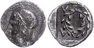 Aiolis  Elaia, Diobol (1,20 g), um 450-400 ... 