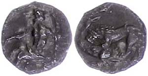Cilicia  Tarus, obol (0, 64 g), 361-334 BC, ... 
