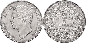 Württemberg  Doppeltaler, 1840, Wilhelm I., ... 