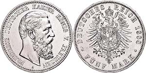 Prussia  5 Mark, 1888, Friedrich III., ... 