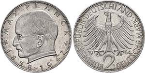 Federal coins after 1946  2 Mark, 1964, Max ... 